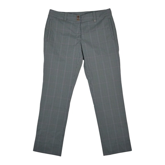 Nike Pants - NIKE GOLF Dri-Fit Plaid Pants 12 Gray Houndstooth Check Trousers Sporty Preppy